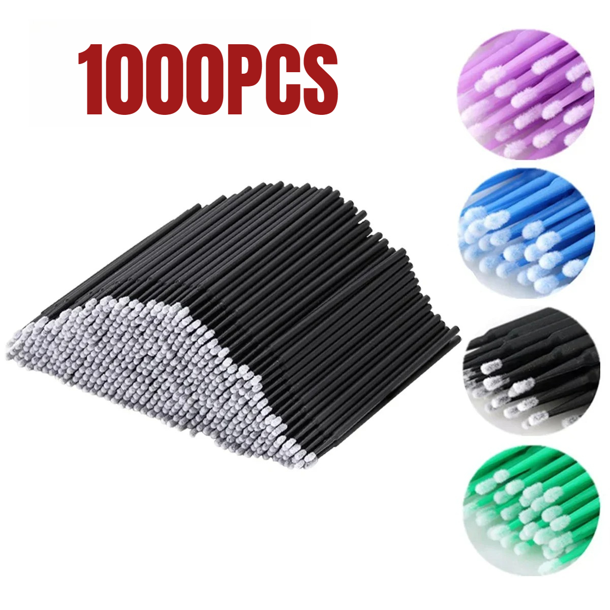 1000/500PCS 속눈썹 청소 브러시 ​​매우 다채 - Beauty Makeup Brushes 리뷰 및 가격
