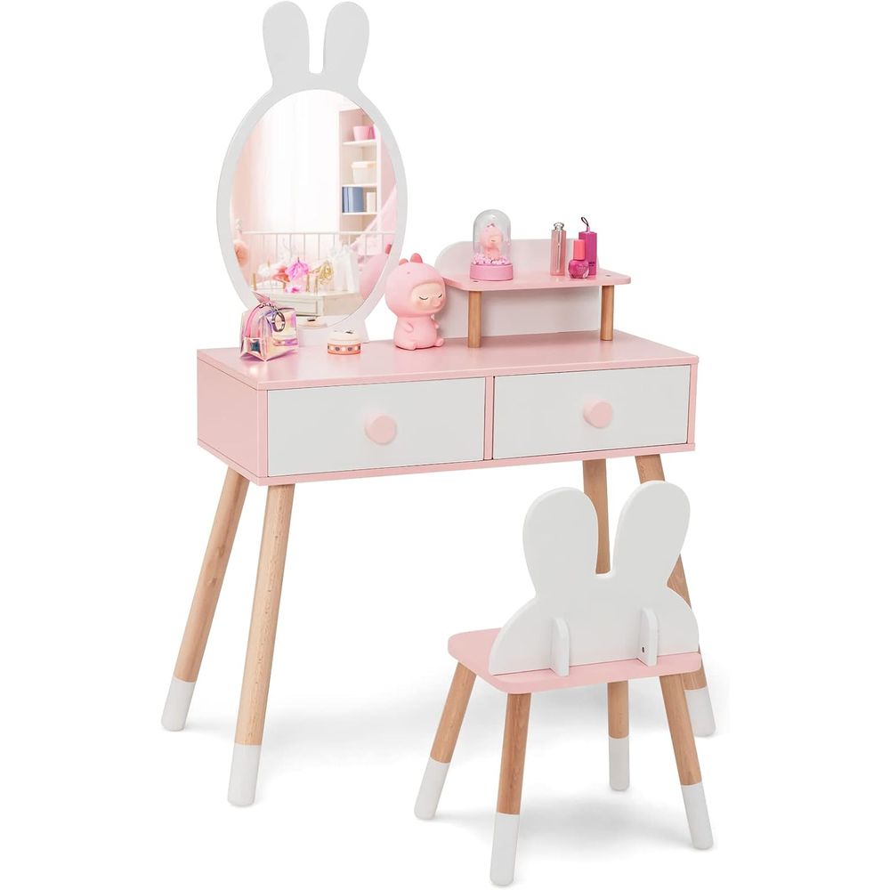 EY 키즈 화장대, 토끼 테마 유아용 원목 화장대 및  - Beauty Makeup Kids 리뷰 및 가격